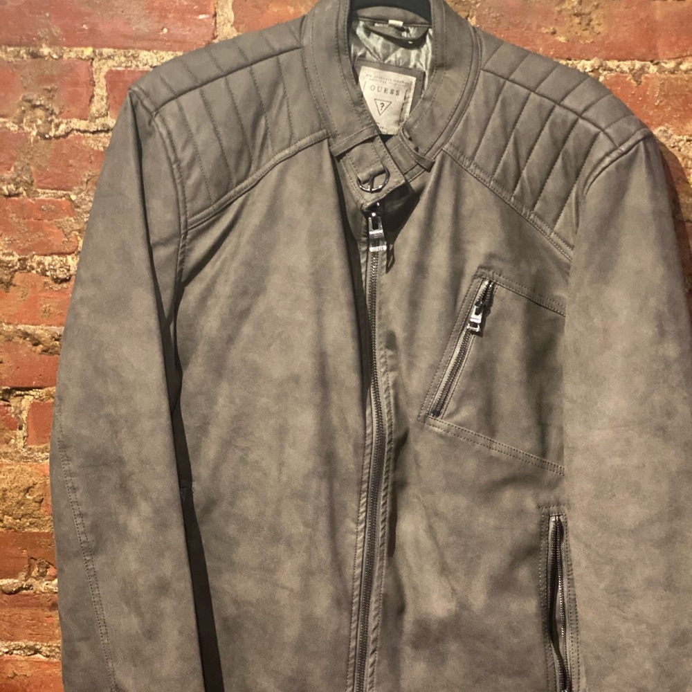 Guess Men’s faux suede biker jacket